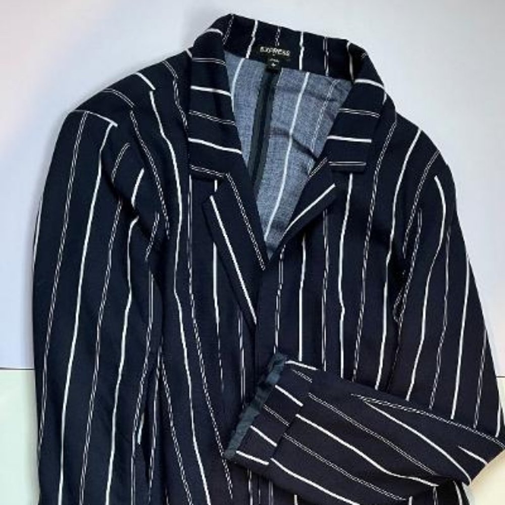 Express Navy Striped Blazer, size extra large